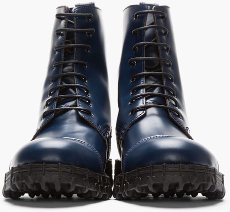 navy blue combat boots