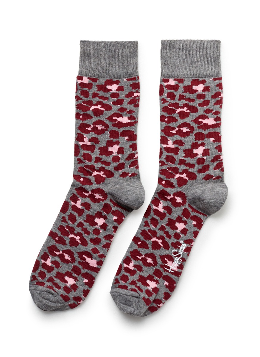 Happy Socks Leopard Print Cotton blend Socks in Red for Men (Animal