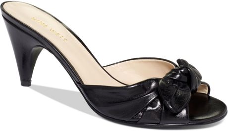 leather mid heel mules