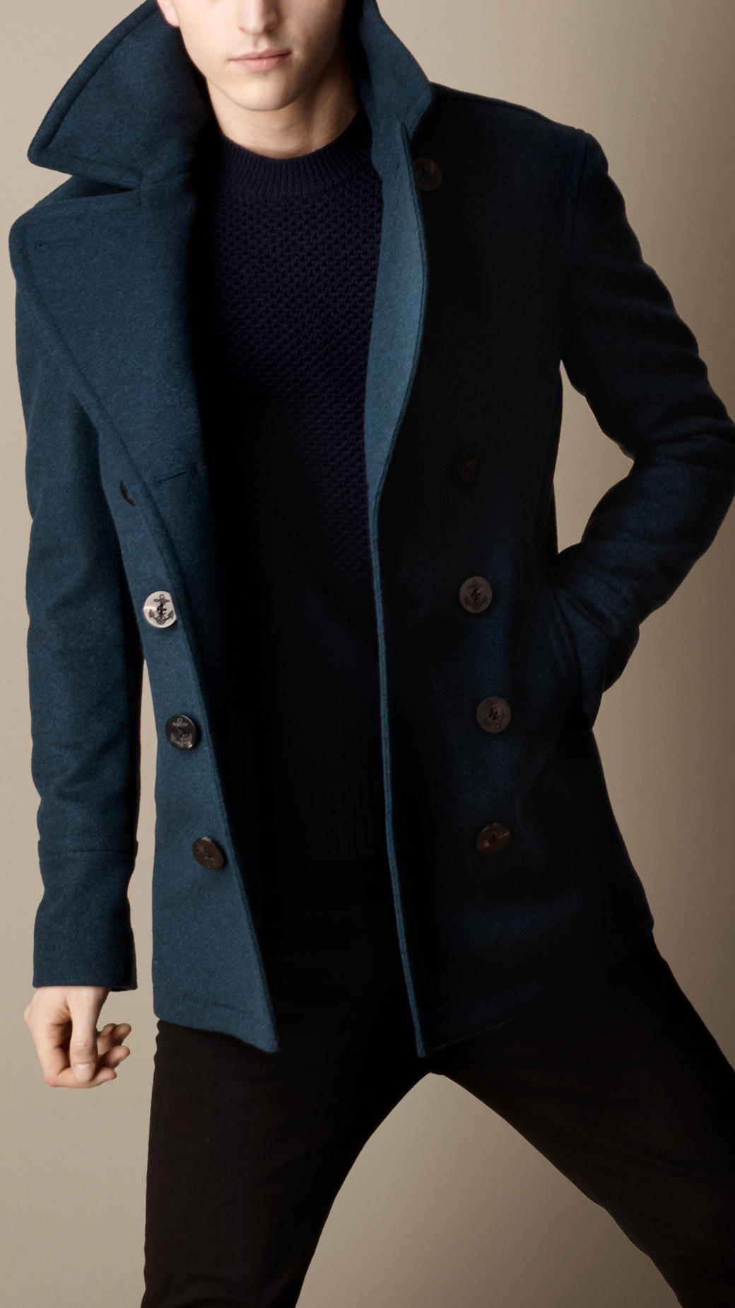 burberry pea coat mens sale