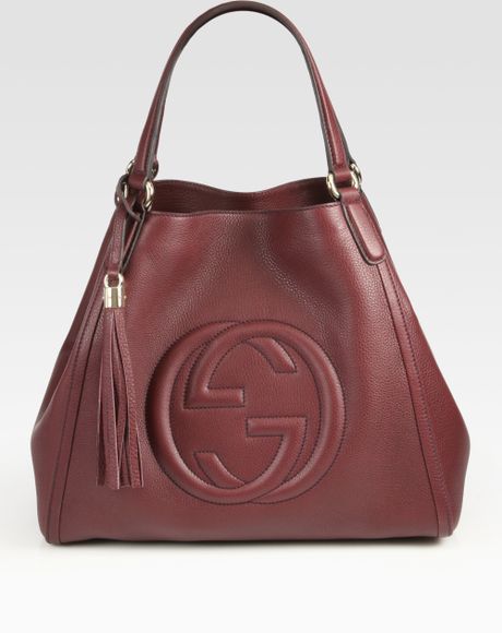 Gucci Soho Medium Shoulder Bag in Brown (BURGUNDY) | Lyst