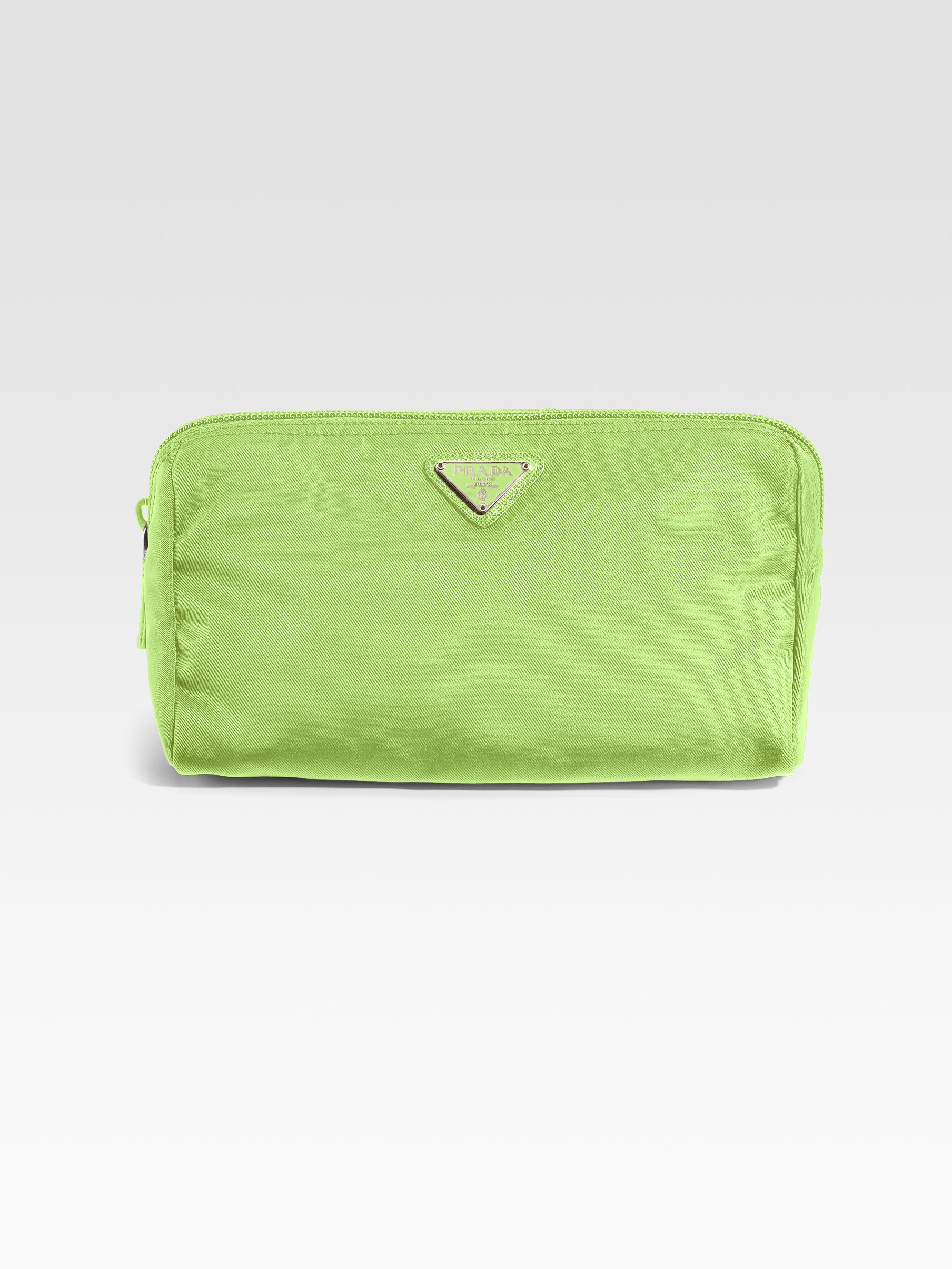 Prada Nylon Triangle Cosmetic Bag in Green | Lyst