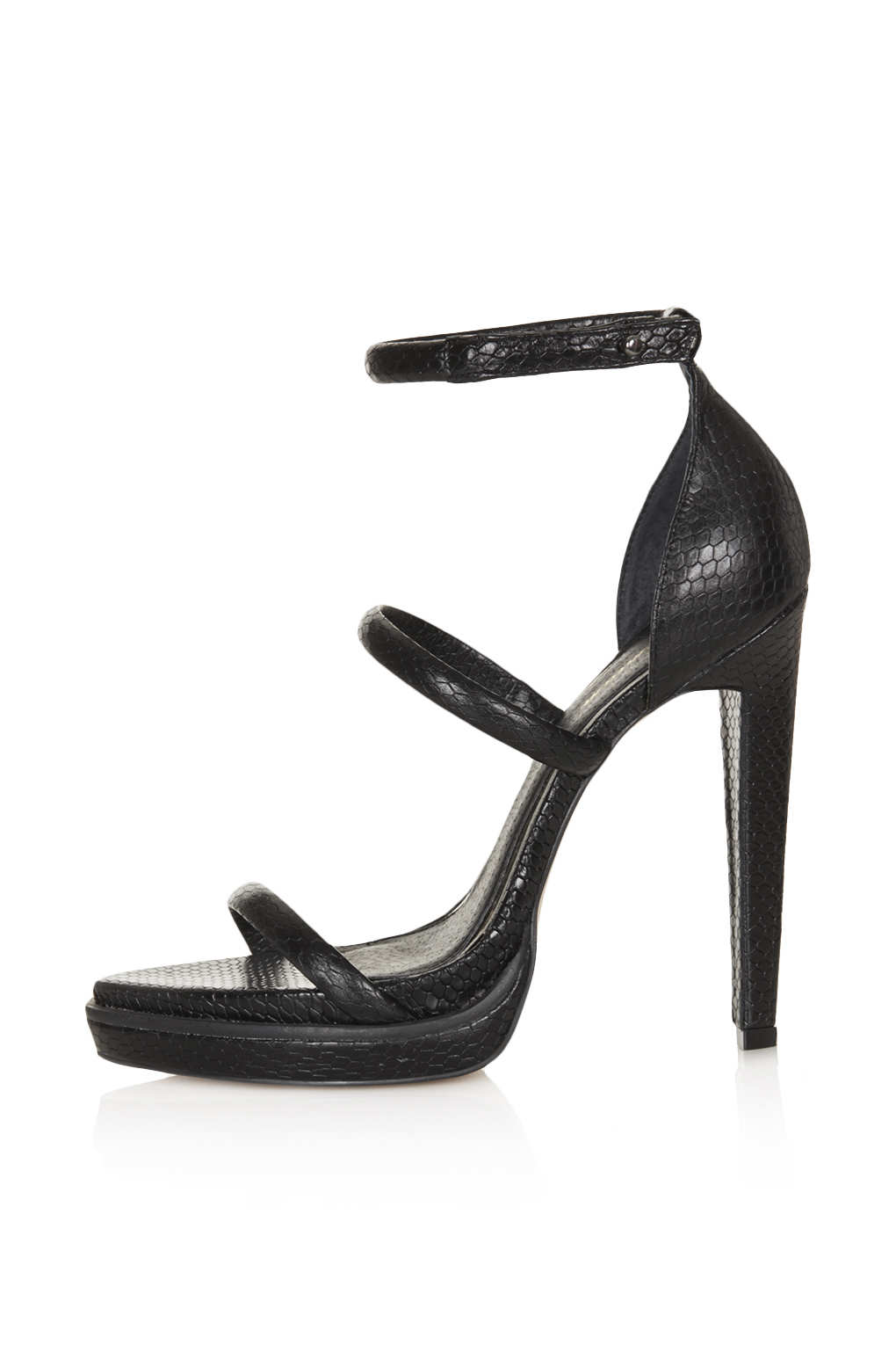 topshop black strappy heels