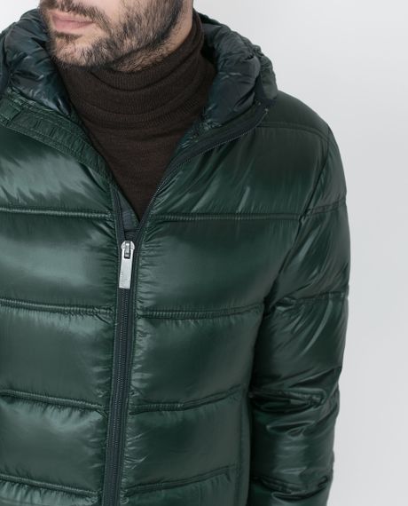 Zara Quilted Jacket in Green for Men | Lyst