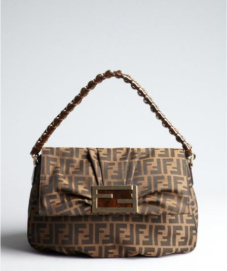 Fendi Zucca Print Large Canvas Hobo Bag
