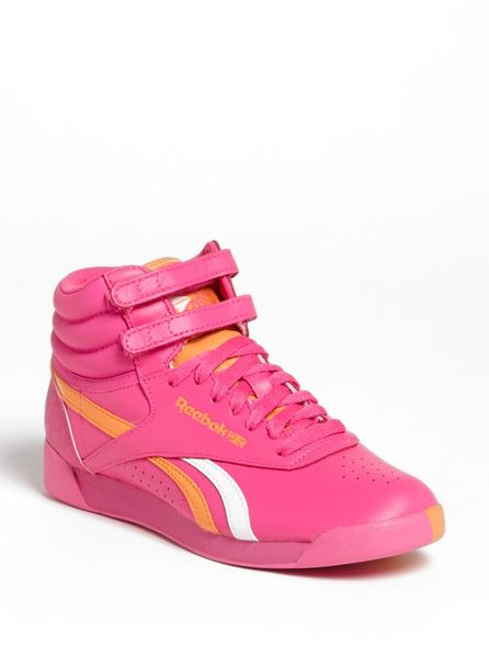 pink high top reeboks