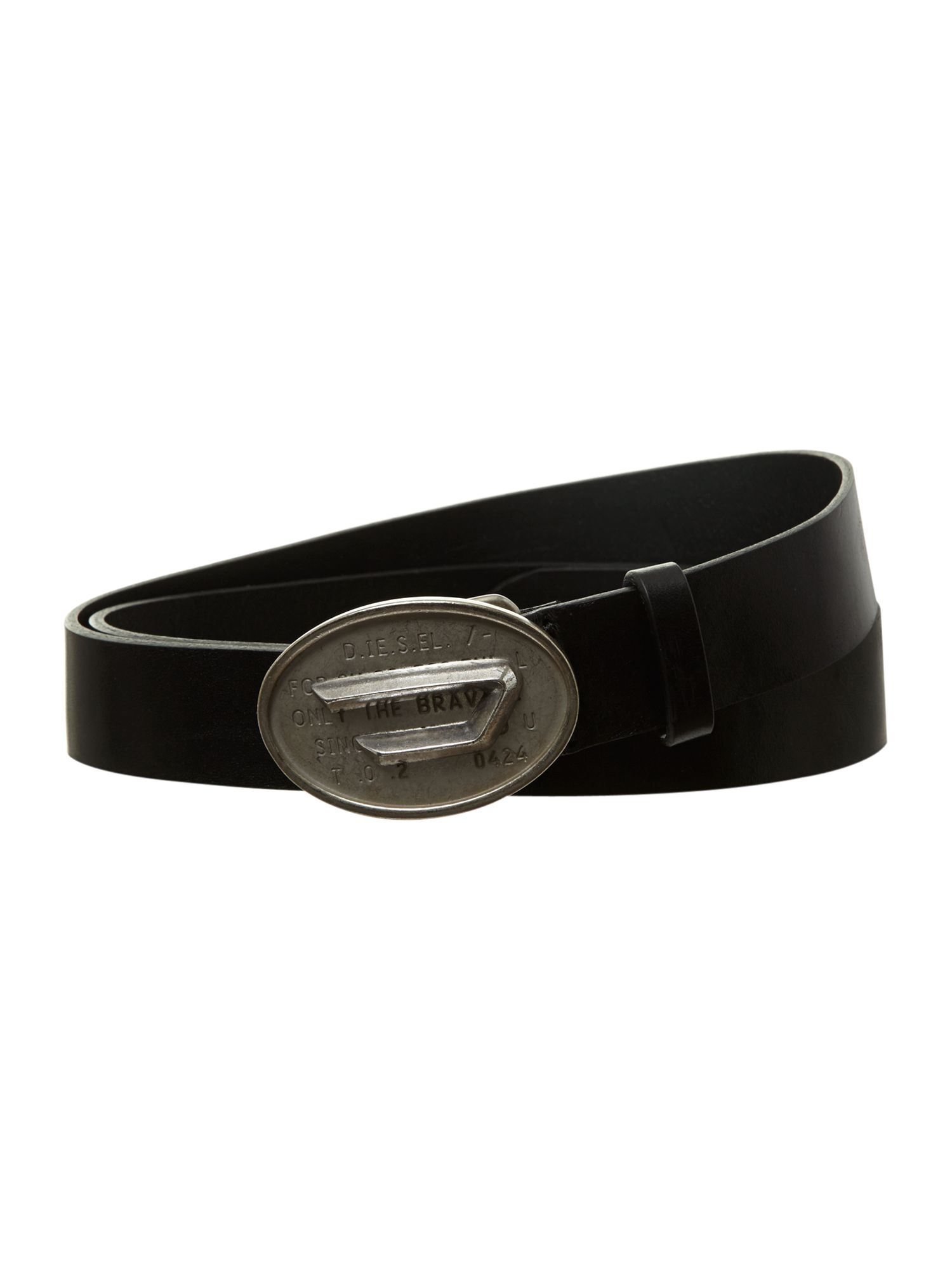 Diesel Logo Plaque Belt in Black for Men Lyst