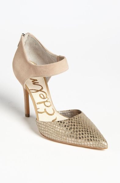 Sam Edelman Della Pump In Beige Zinc Snake Nude Suede Lyst