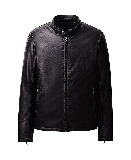 Uniqlo Faux Leather Bikers Jacket in Black for Men | Lyst