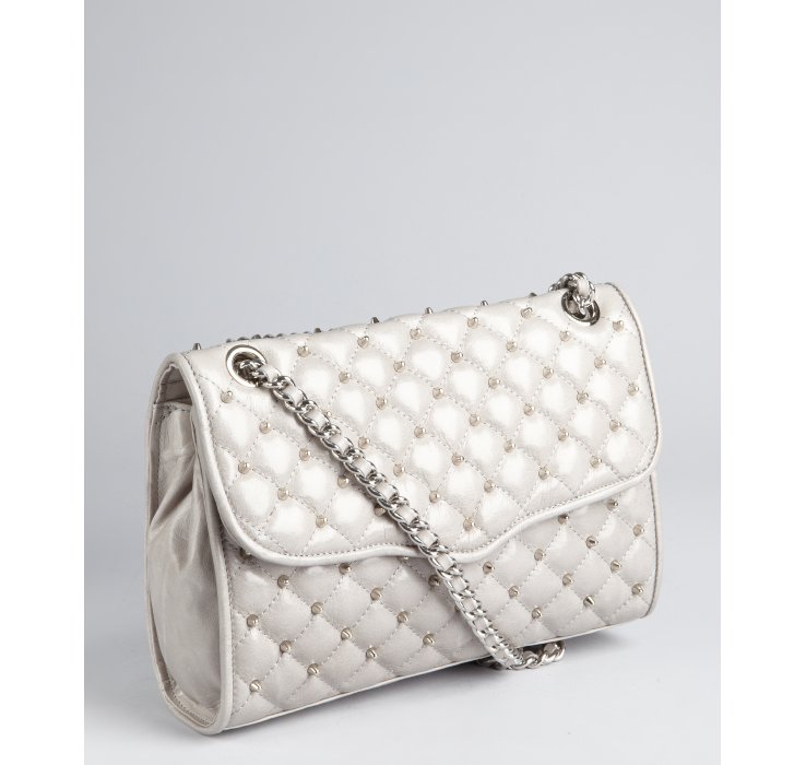 grey quilted shoulder bag