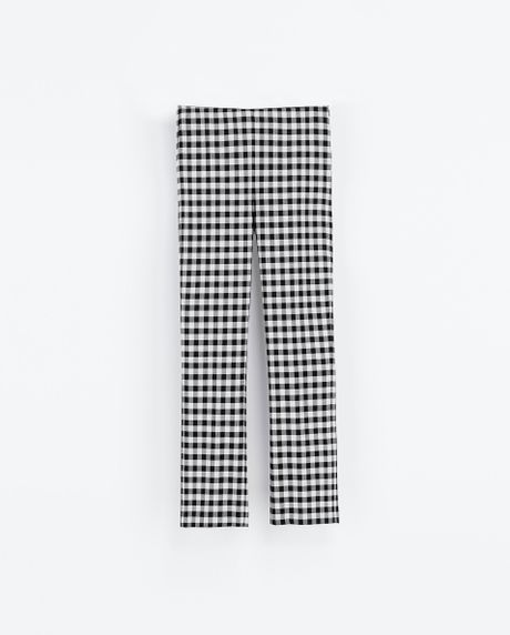 zara checkered leggings