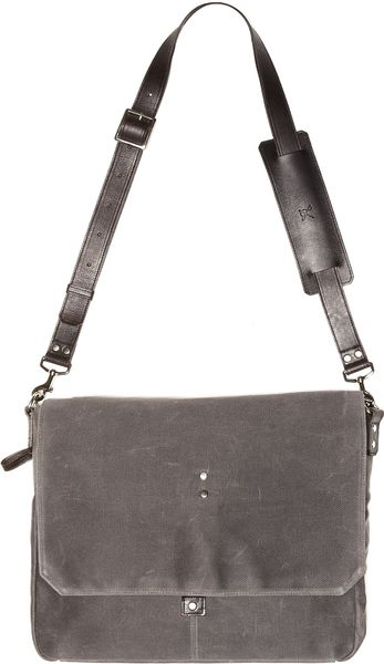 mens grey messenger bag