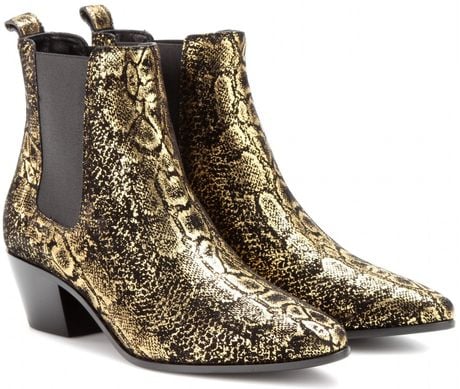saint laurent snakeskin boots