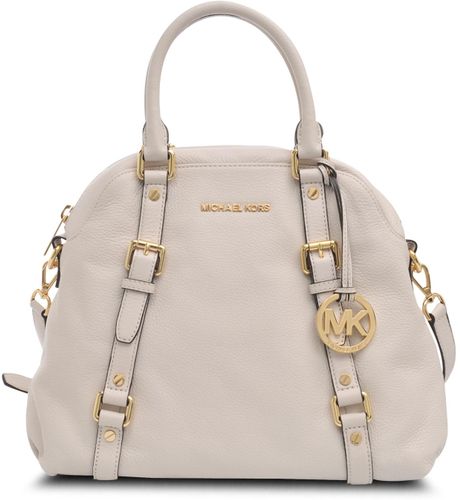 Michael Kors Bedford Dome Bag in Satchel Leather in Beige (vanilla)