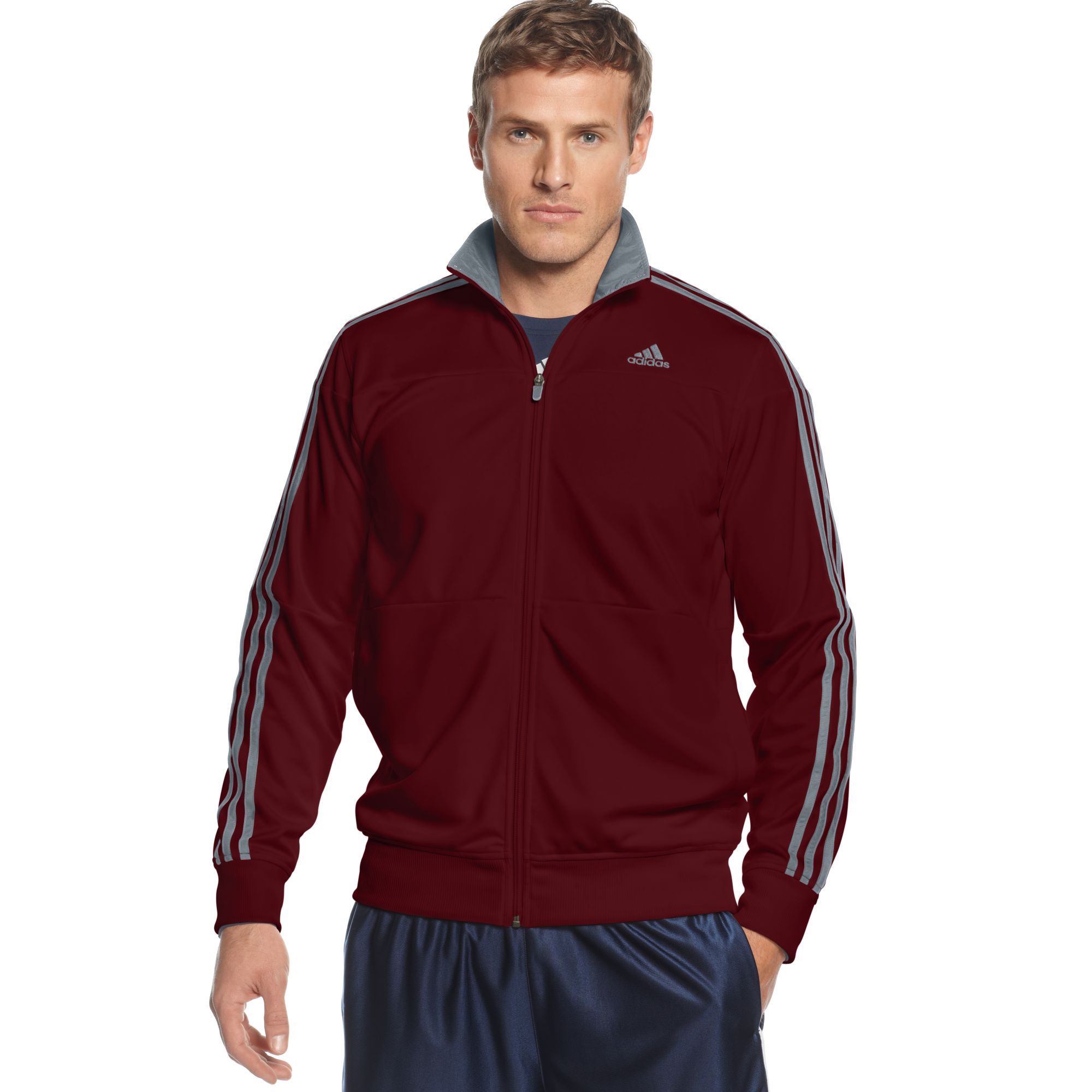 Adidas Jacket All Day Jacket in Red for Men (Burgundy/Grey) Lyst