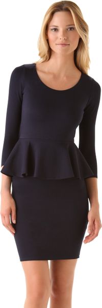 Alice Olivia Long Sleeve Peplum Dress In Blue Navy Lyst 2911