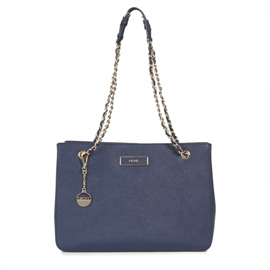 Dkny Saffiano Leather Shoulder Bag in Blue (navy) Dkny Saffiano Leather Shoulder Bag in Blue (navy)
