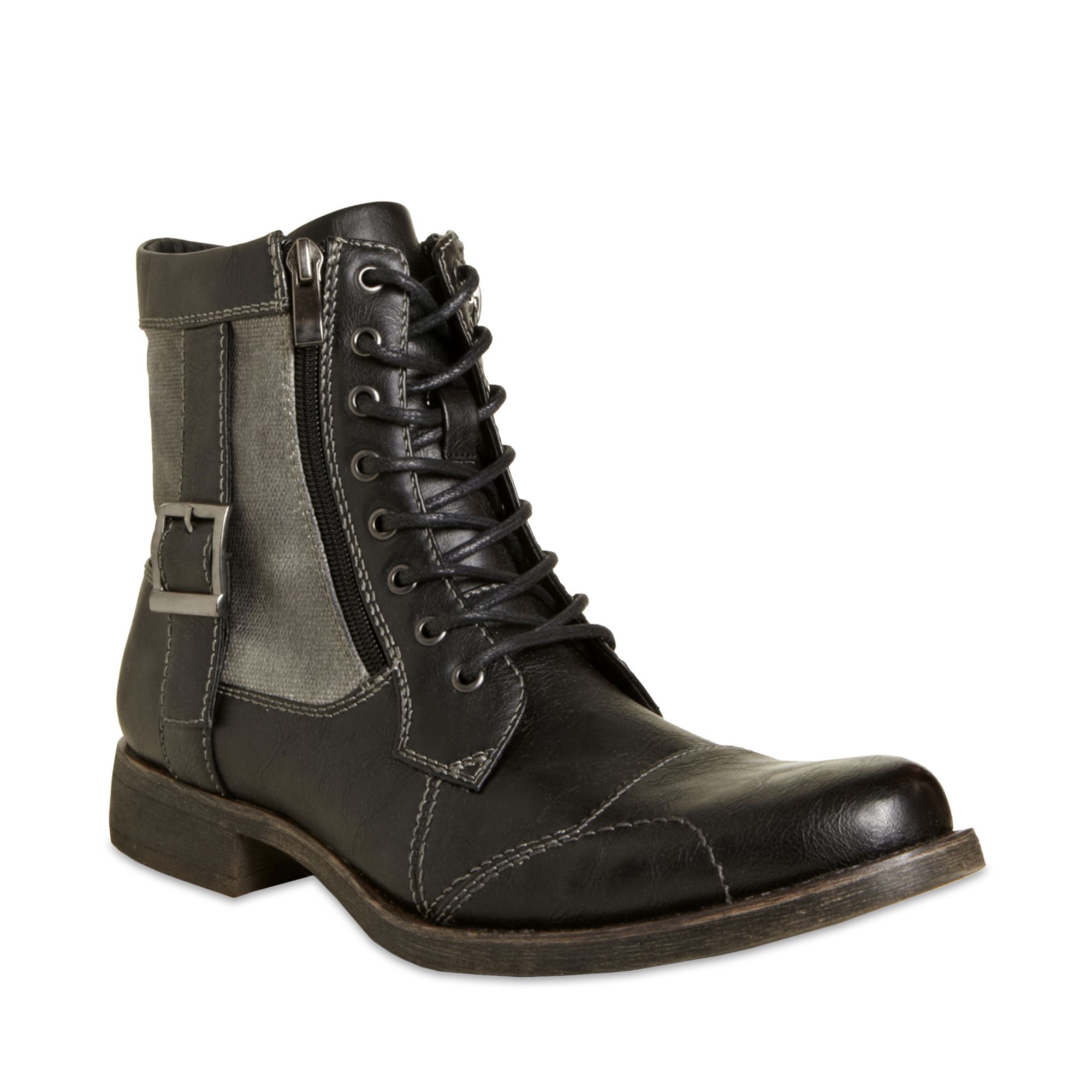 Steve Madden Madden Mens Shoes Boston Double Zip Boots in Black for ...