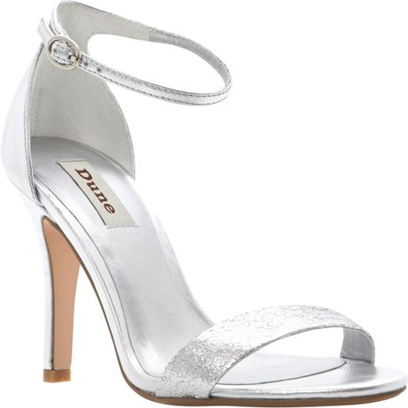 Dune Hydro Heeled Sandals in Silver | Lyst