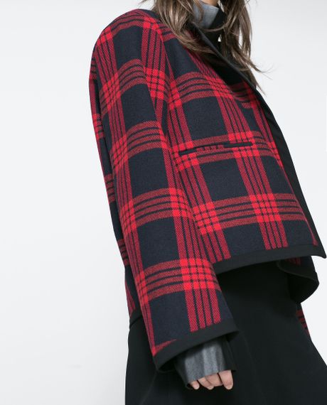 zara checkered shacket