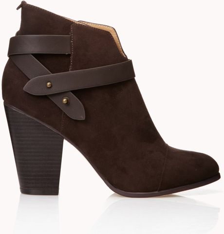 forever 21 faux suede lace up booties