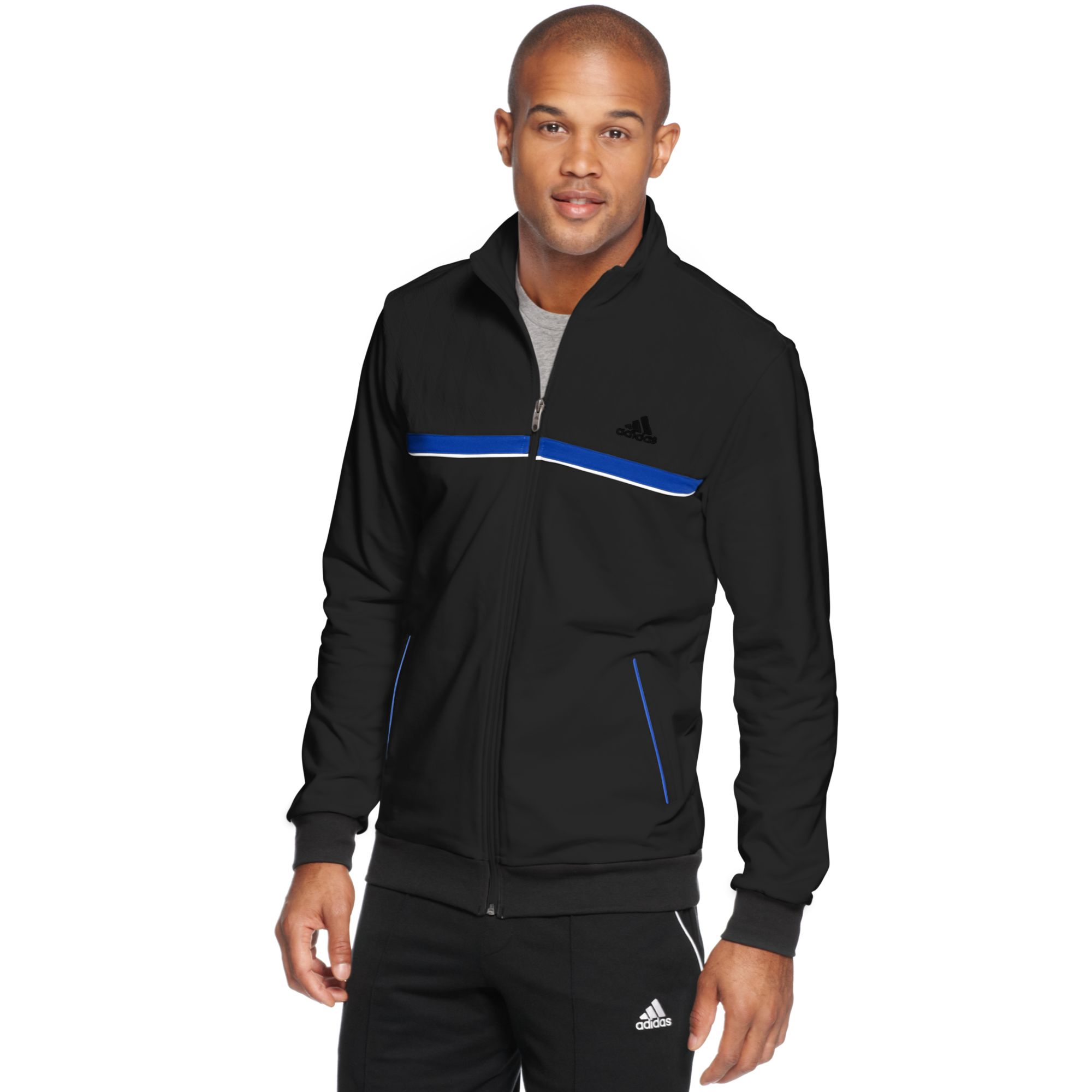 Adidas Sequencials Colorblock Warmup Tennis Jacket In Black For Men 