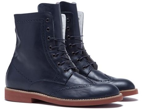 mens blue wingtip boots