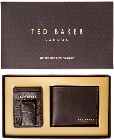 Ted Baker Wallet and Card Holder Gift Set in Brown for Men (Black) | Lyst