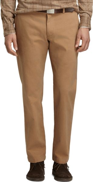 Brooks Brothers Milano Fit Brushed Twill Pants In Khaki For Men Lyst