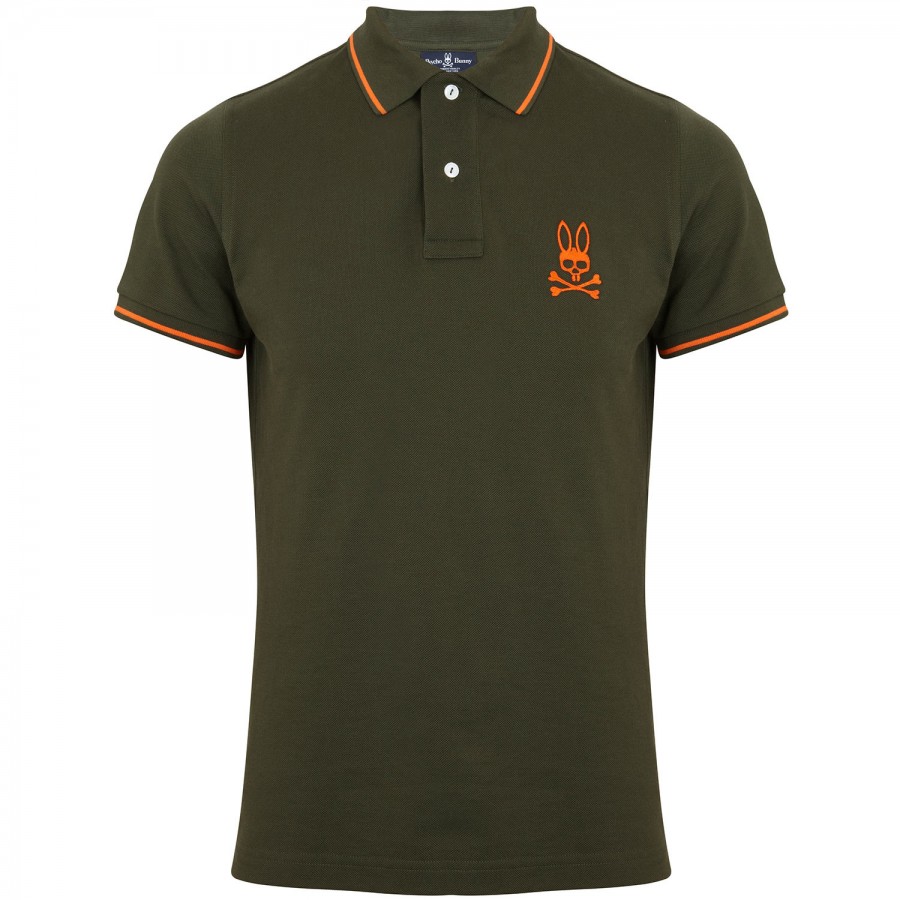 Psycho Bunny PiquÃ© Cotton Polo Shirt in Green for Men (olive) | Lyst