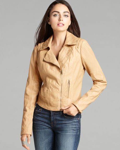 Guess Quilteddetail Fauxleather Jacket in Brown (Saddle) | Lyst