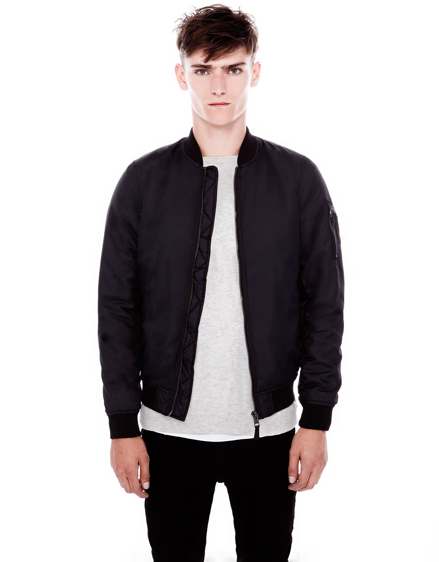 Pull&bear Baseball Jacket in Black for Men Lyst