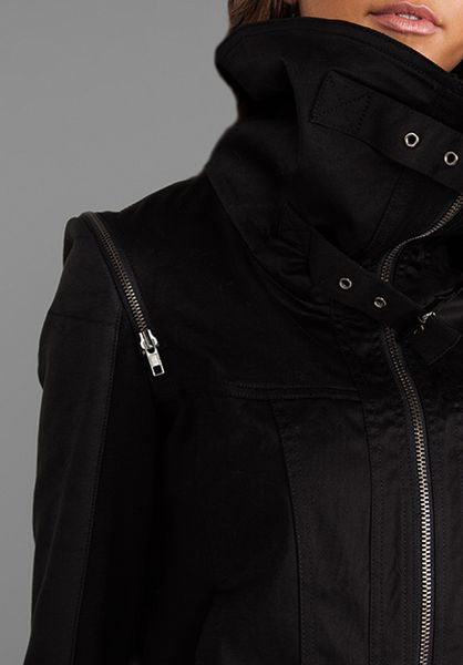 RVN Faux Leather Sleeve Jean Jacket