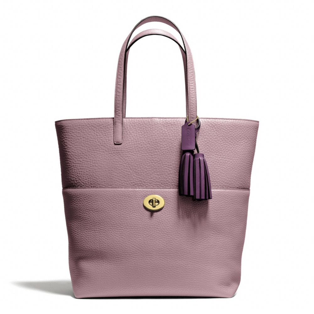 Coach Legacy Turnlock Tote in Pebbled Leather Brass/Mauve | coach fall 2013 handbags