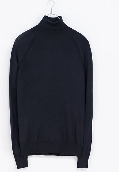 Zara Viscose Turtleneck Sweater in Blue for Men (Navy blue) | Lyst