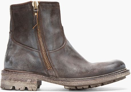 black distressed mens boots