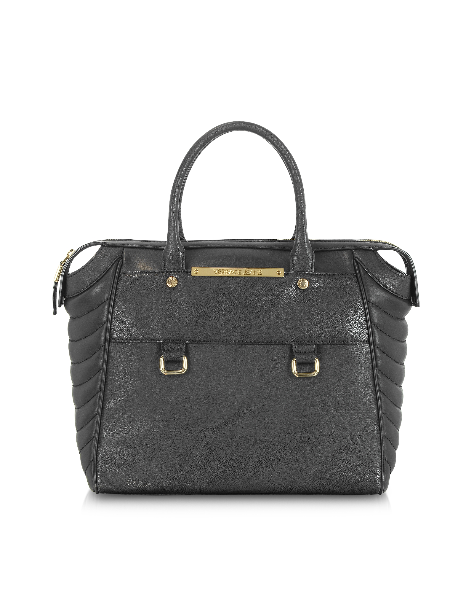 Versace Jeans Large Black Quilted Leather Tote in Black Lyst