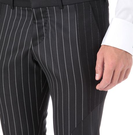 black pinstripe skinny trousers