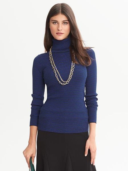 Banana Republic Essential Ribbed Turtleneck in Blue (Royal blue) | Lyst