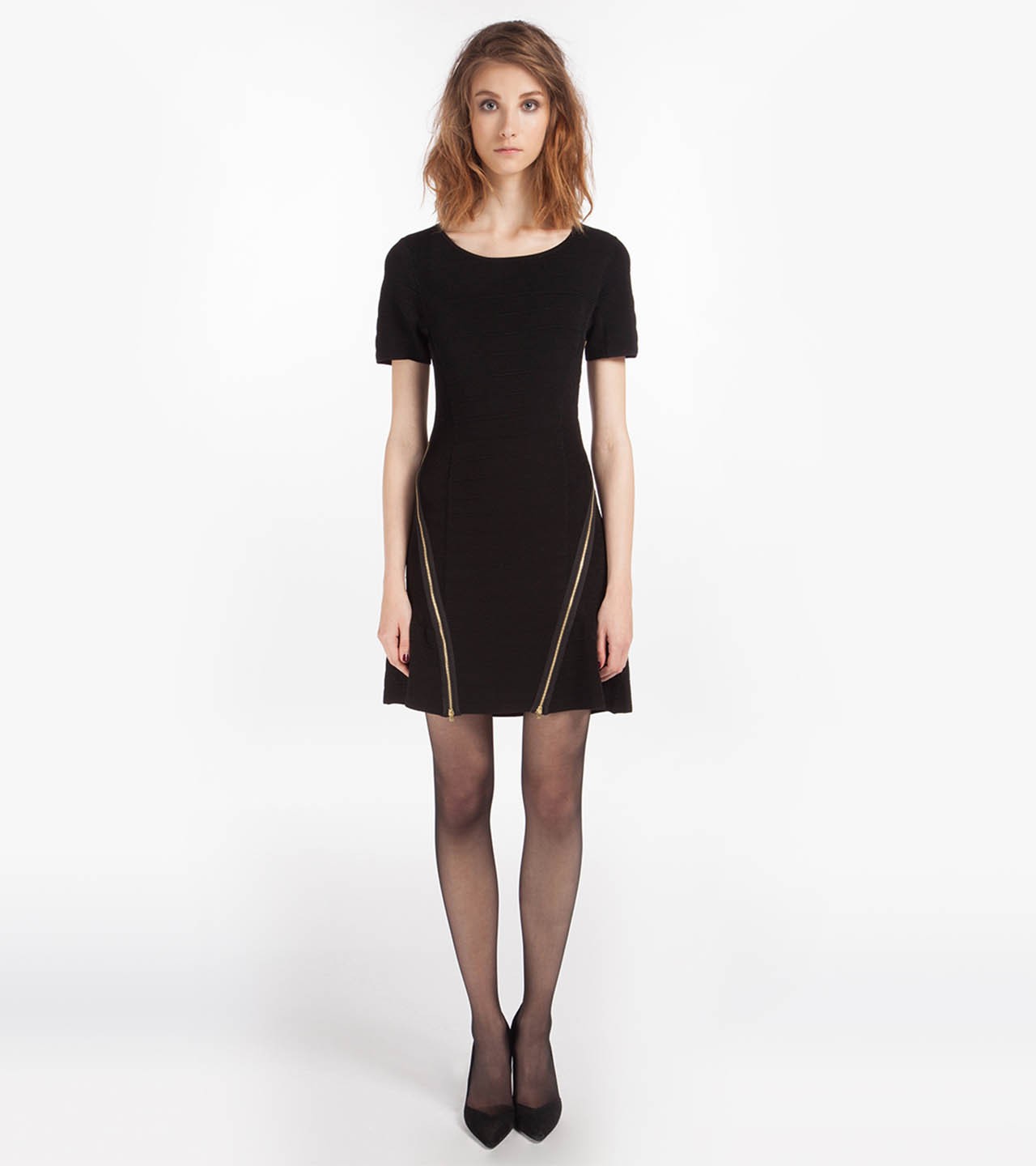 Maje Deca Double Zip Dress in Black Lyst