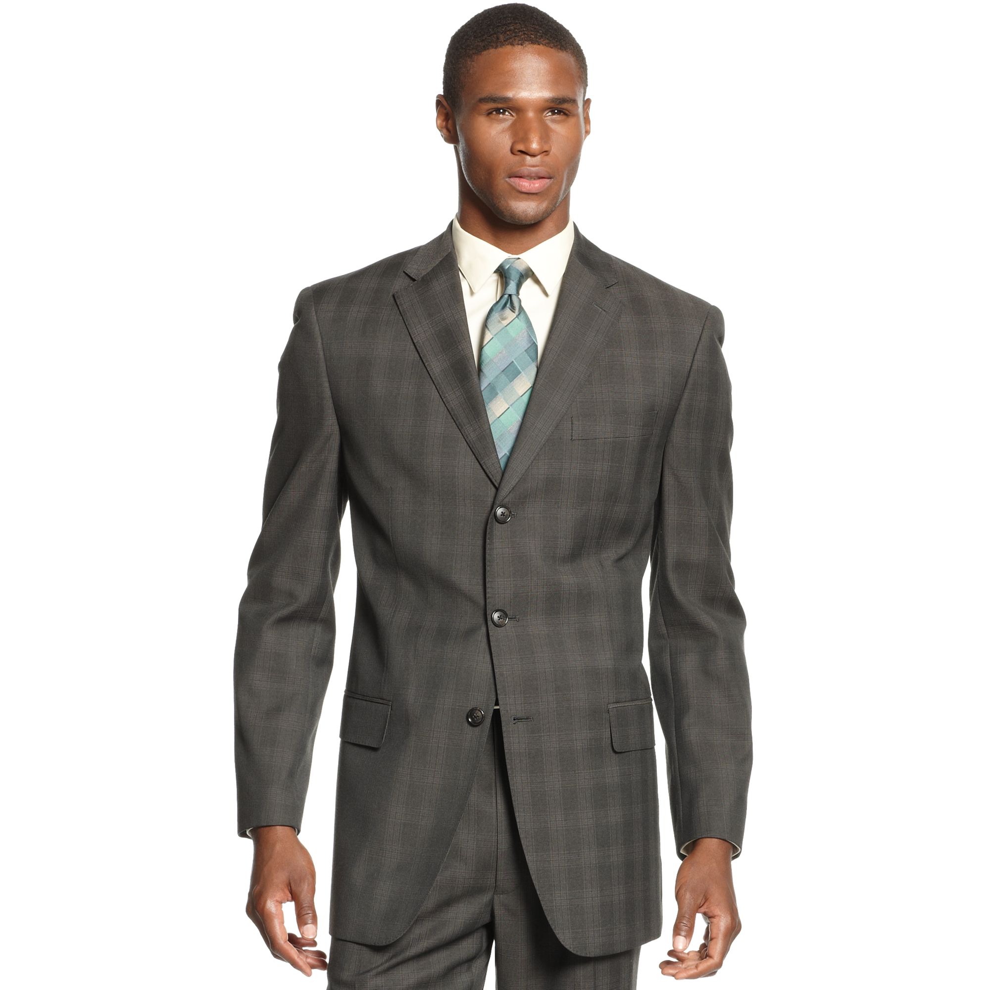 Sean John Brown Plaid Jacket in Multicolor for Men (Brown) Lyst