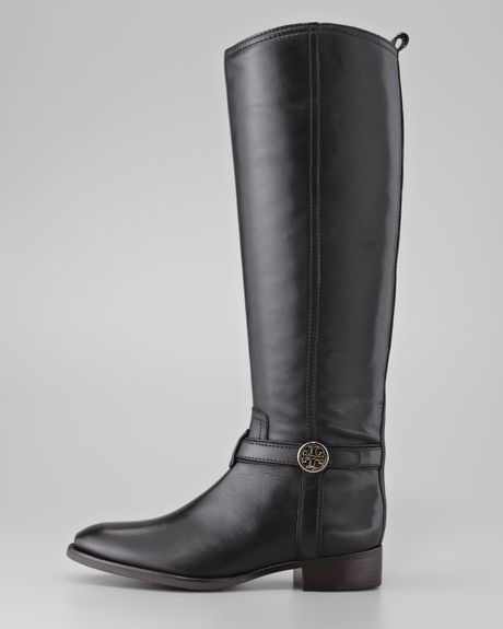 tory burch black riding boot