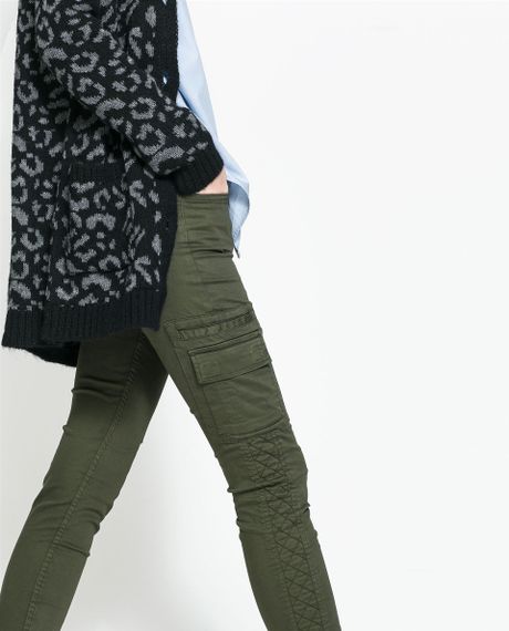 Zara Cargo Trousers in Green (Khaki)