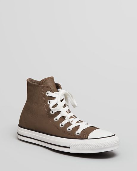 brown leather converse hi tops