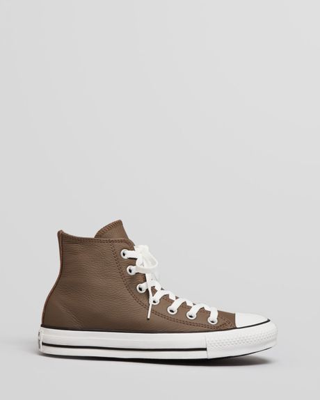brown leather converse hi tops
