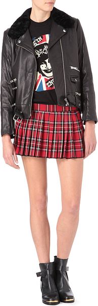 Tripp Nyc Tartan Pleated Mini Skirt In Red Red Plaid Lyst 