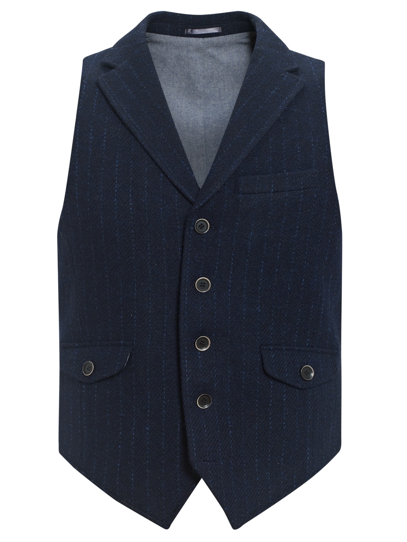 John Lewis Harris Tweed Chalk Stripe Broad Collar Waistcoat in Blue for Men (Navy) Lyst