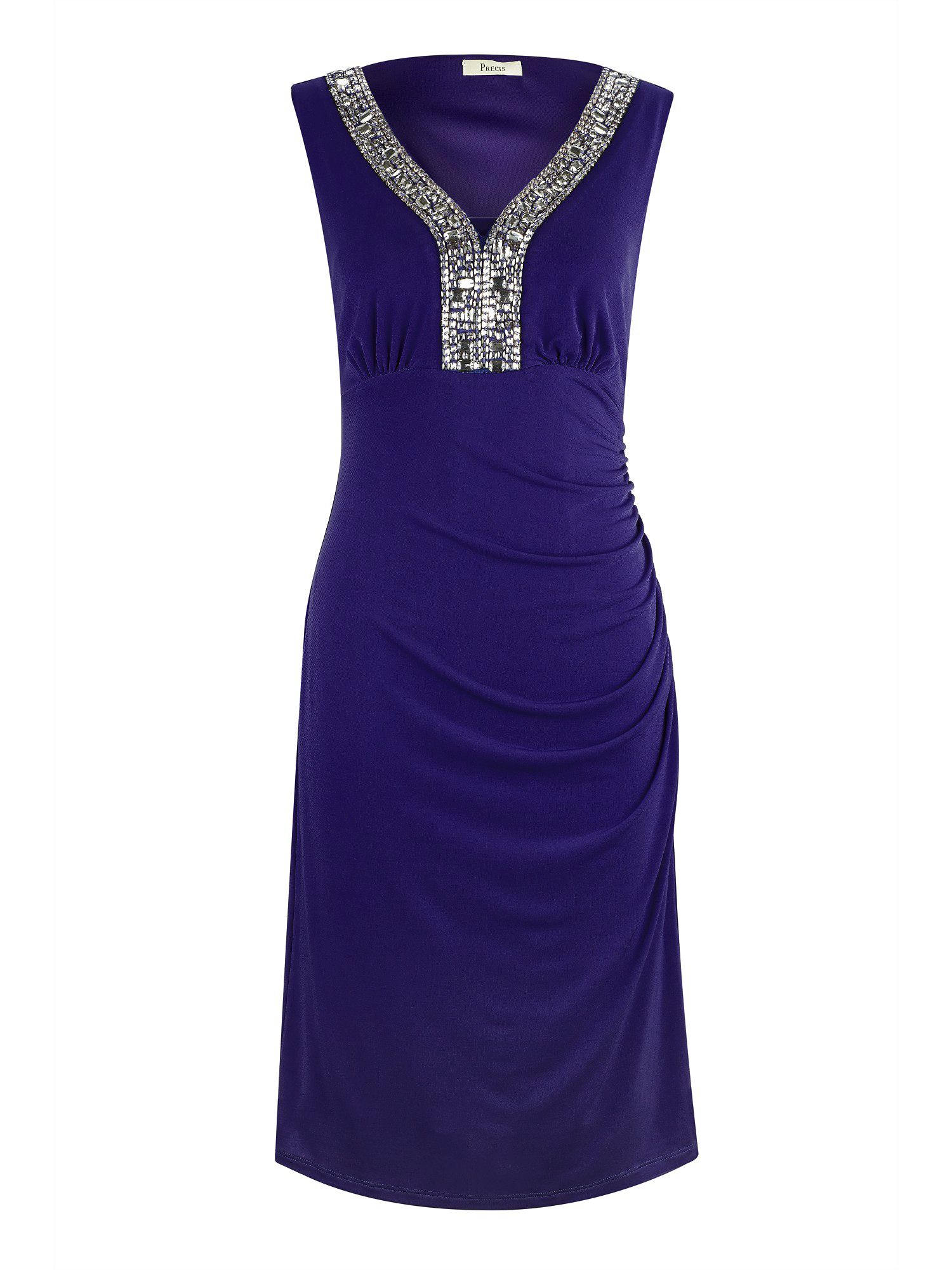 Precis Petite Royal Purple Embellished Dress in Blue (Purple)