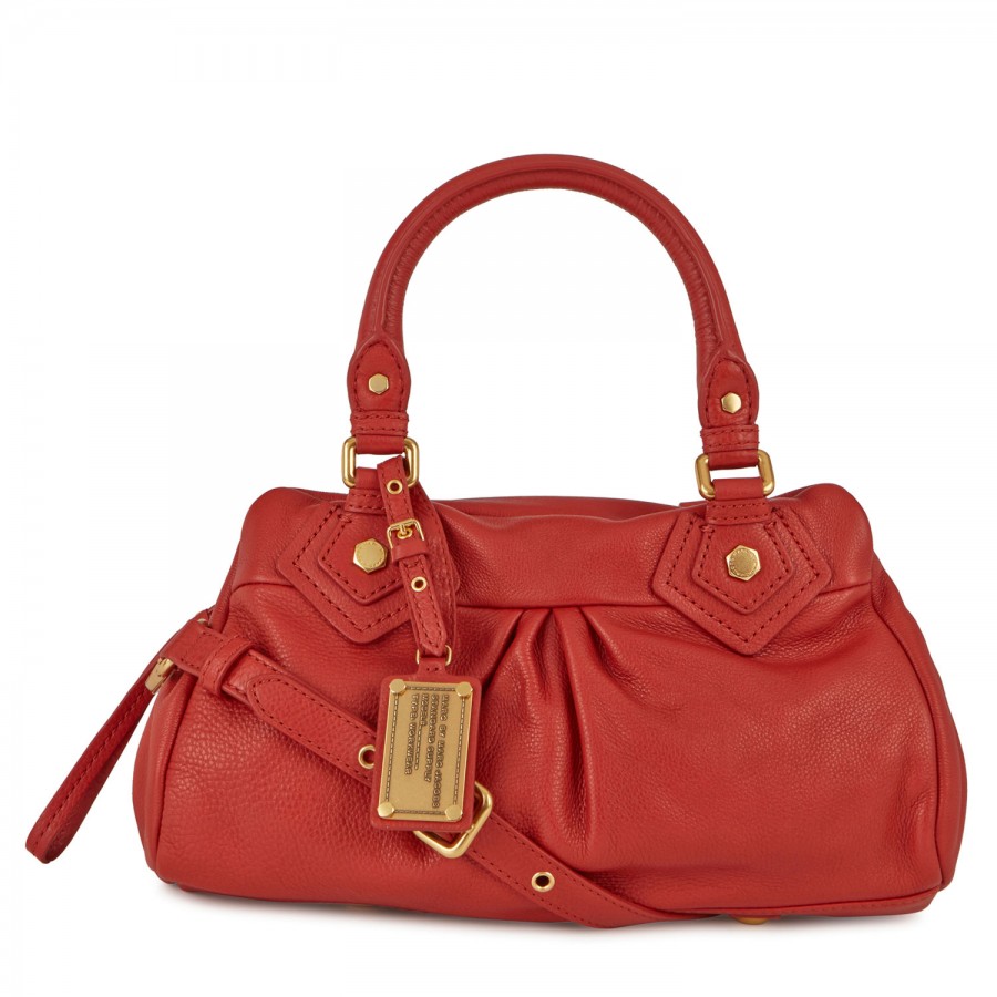 Marc By Marc Jacobs Classic Q Baby Groovee Leather Shoulder Bag in Red
