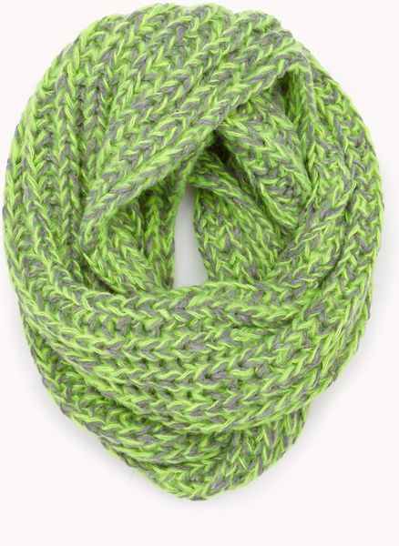 Forever 21 Duotoned Infinity Scarf in Green (Neon greengrey) | Lyst